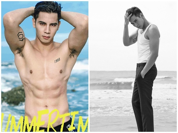 Ho Vinh Khoa khoe co bung 6 mui tren bo bien hinh anh