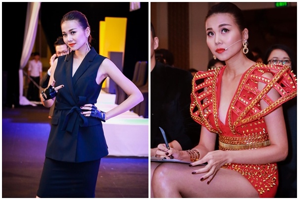 Thanh Hang thay 2 trang phuc khi du hop bao Next Top hinh anh