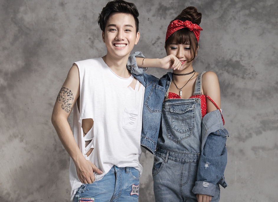 Quynh Anh Shyn dien cay denim tinh tu ben hot boy hinh anh