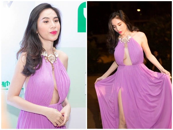 Nhung chiec vay xe sau gay thot tim tren tham do Vbiz hinh anh