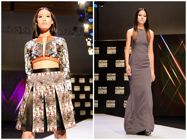 Thí sinh Next Top Model mùa 6 - Nguyễn Thị Hợp - thể hiện một sản phẩm thời trang của NTK Lý Giám Tiền. 