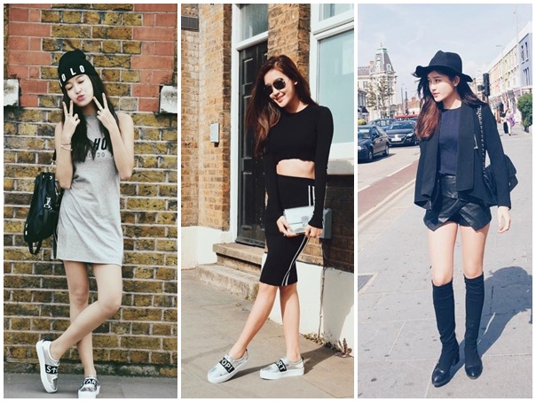 Á hậu Huyền My đang có mặt ở London để tham gia các hoạt động văn hóa. Khi đến điểm làm việc, người đẹp Hà thành chụp ảnh bằng điện thoại, tự tin khoe set đồ hợp xu hướng. Trong ảnh, bộ cánh phối theo quy tắc ton sur ton đen ăn nhập vóc dáng người mặc.