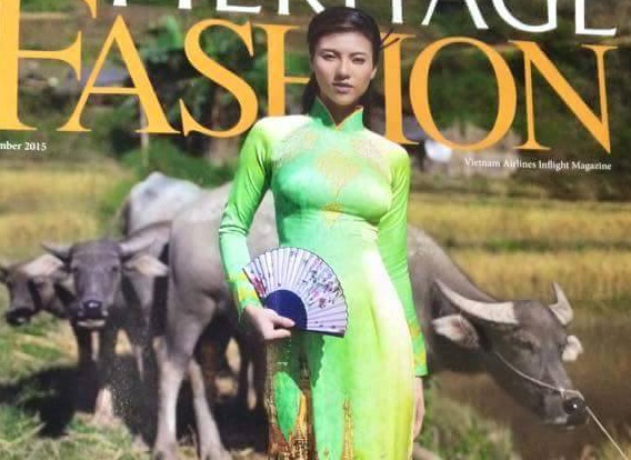 Ao dai Viet in hoa tiet chua Myanmar bi chi trich hinh anh
