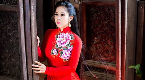 Le Phuong gioi thieu 4 ao dai xuan tuoi tan hinh anh