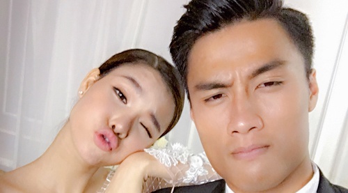 Ky Han - Mac Hong Quan tinh nghich o buoi chup anh cuoi hinh anh