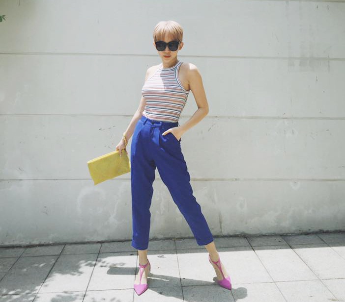 Pham Huong,  Ha Ho dien street style the thao anh 5