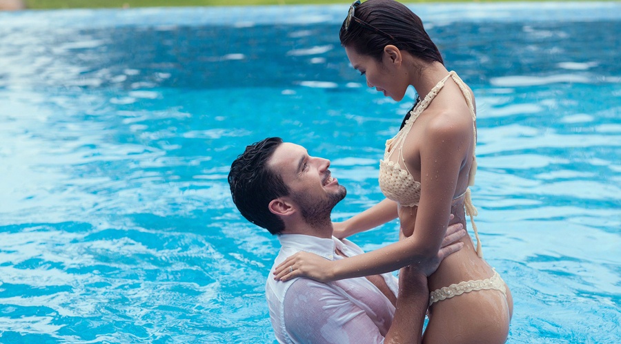 Ha Anh dien bikini chup anh cuoi cung chong Tay hinh anh