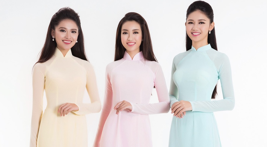 Top 3 Hoa hau Viet Nam 2016 duyen dang ao dai pastel hinh anh