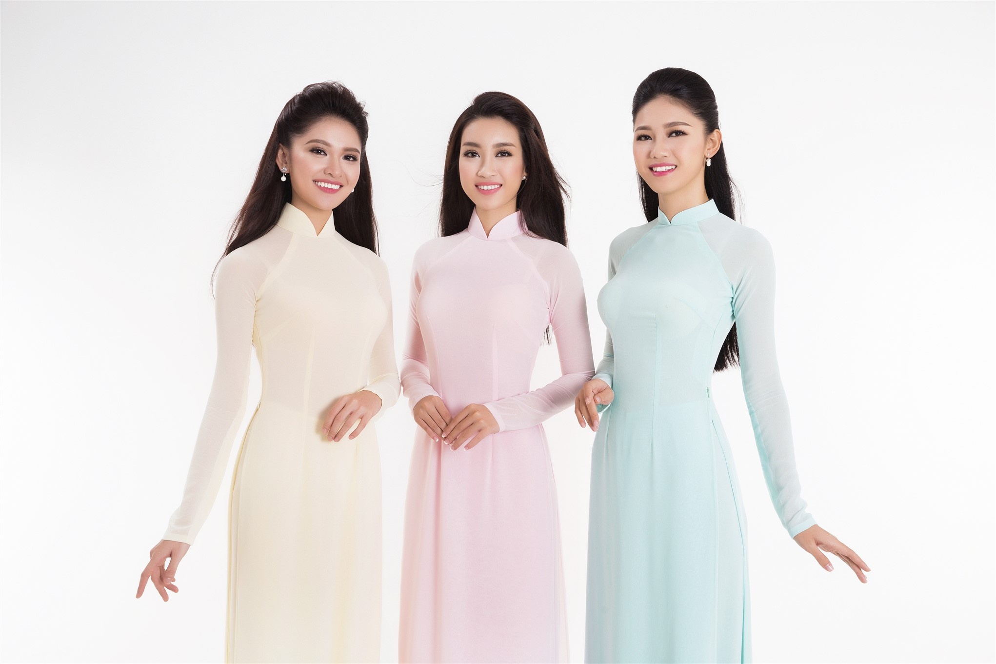 Top 3 Hoa hau Viet Nam duyen dang ao dai pastel anh 1