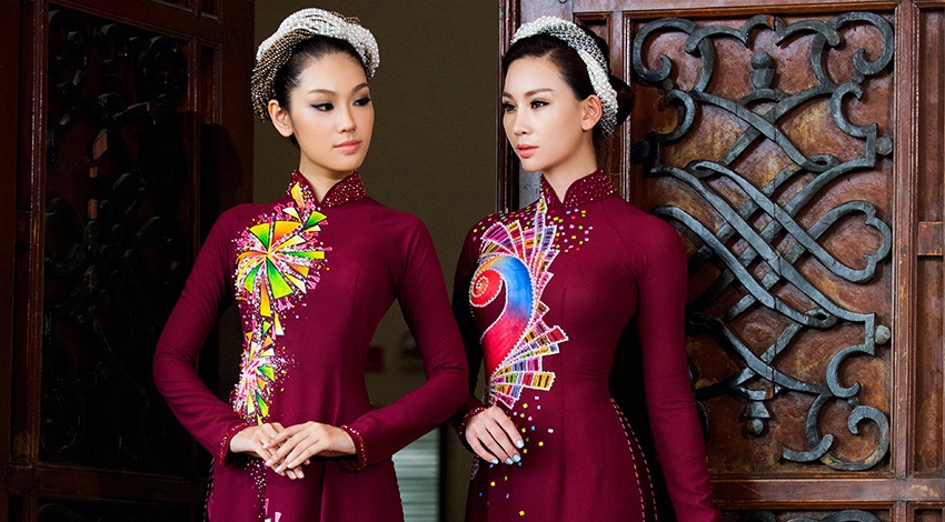 Ban gai Truong Nam Thanh lam mau ao dai doi hinh anh