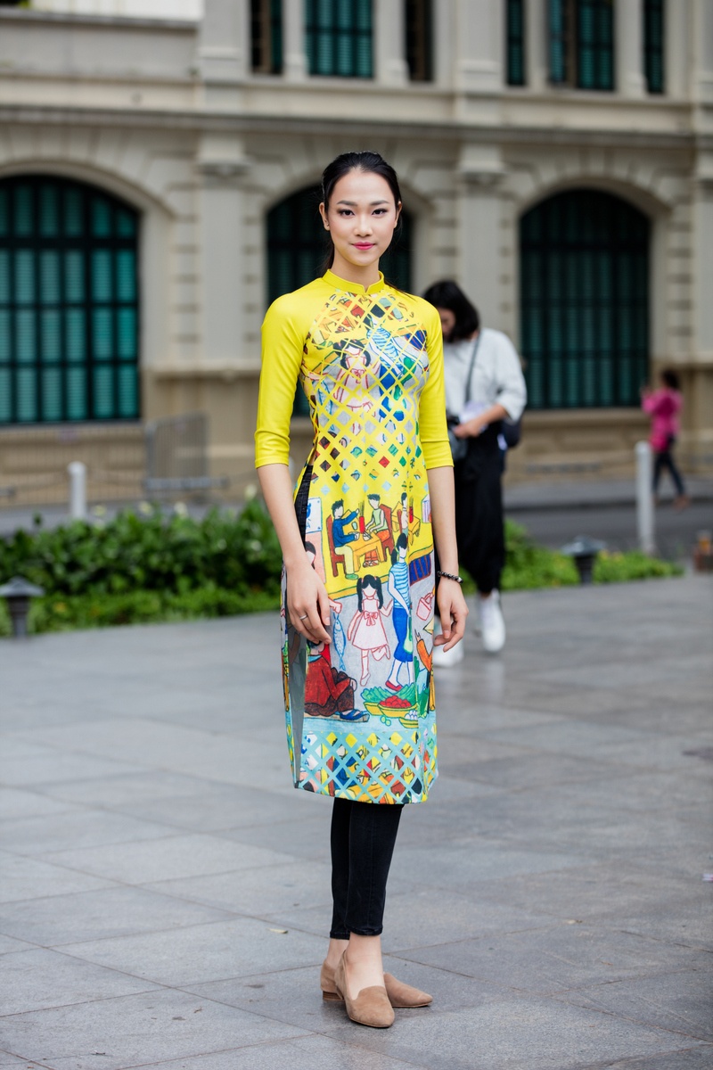 Dan nguoi dep Hoa hau Viet Nam dien ao dai nhay flashmob anh 9