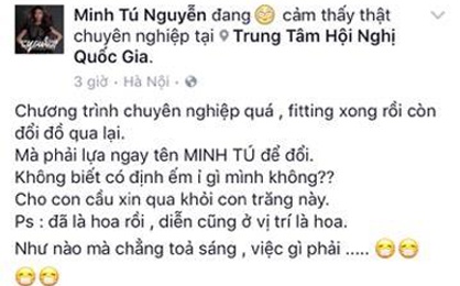 Minh Tú bức xúc vì bị đổi trang phục ảnh 1 Minh Tu buc xuc vi bi doi trang phuc anh 1