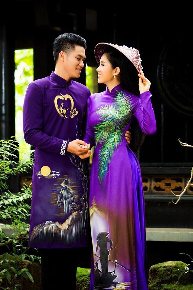 Le Phuong dien ao dai doi voi ban trai anh 2