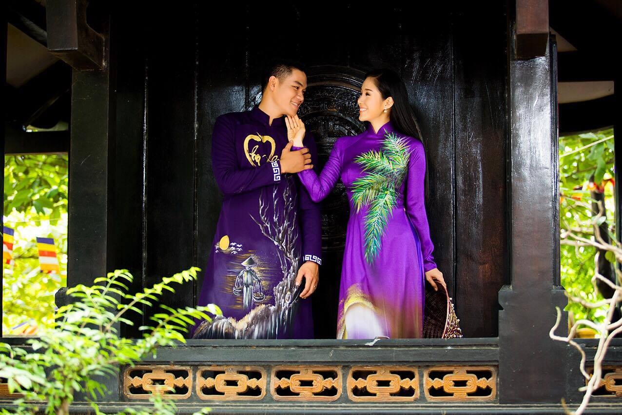 Le Phuong dien ao dai doi voi ban trai anh 3