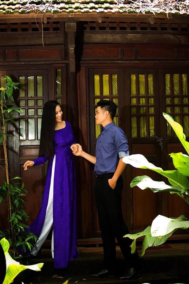 Le Phuong dien ao dai doi voi ban trai anh 5