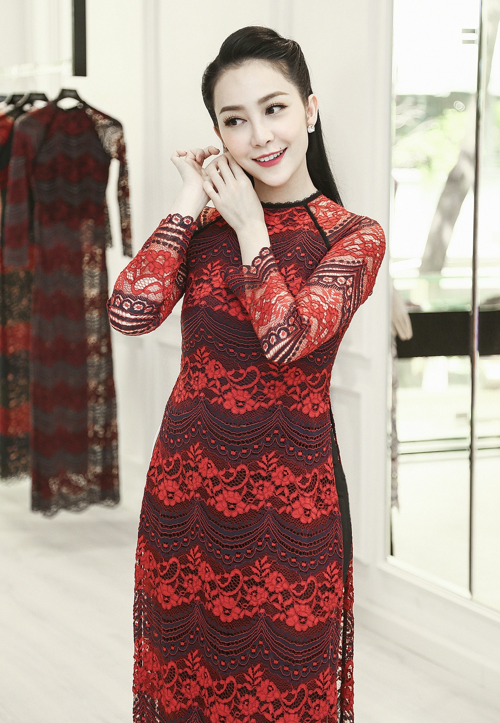 Linh Nga goi y 6 mau ao dai du xuan anh 7