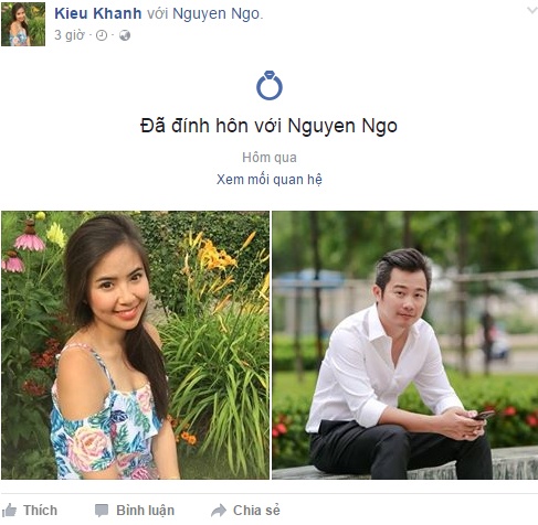 Kiều Khanh sắp kết hôn ảnh 1 Kieu Khanh sap ket hon anh 1