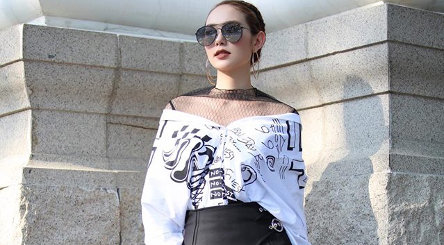 Minh Hang phoi do noi bat tren duong pho tuan qua hinh anh