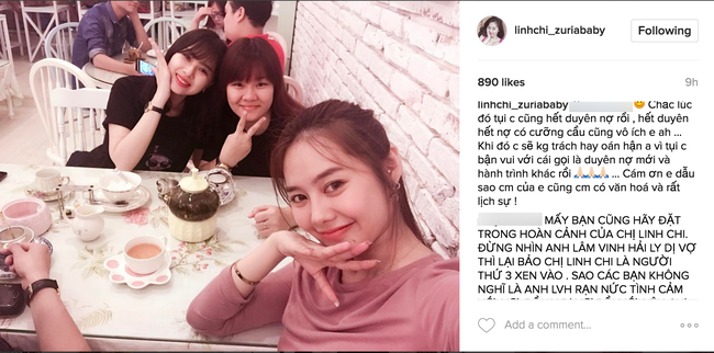 Linh Chi len tieng khi bi chi trich la nguoi thu 3 anh 1