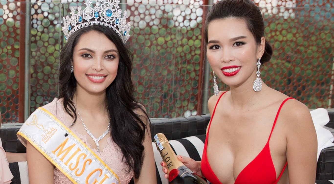 Ha Anh goi cam ben Hoa hau Toan cau 2016 hinh anh