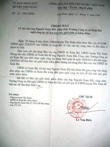 Truong cong an xa tam nghi viec de giai trinh to cao cua dan hinh anh