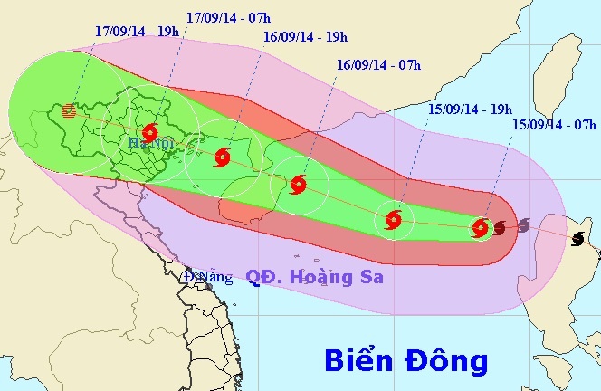 Sang 17/9, bao Kalmaegi du kien do bo vao Dong Bac Bo hinh anh