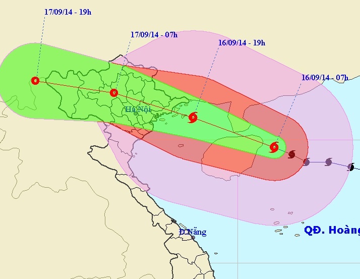 Bão số 3 sẽ gây mưa lớn cho các tỉnh đông bắc bộ- ảnh NCHMF