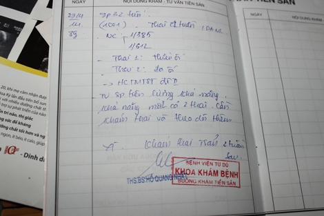 Hồ sơ chẩn đoán về trường hợp của chị Dung bác sĩ đều tiên lượng khả năng mất cả hai thai.