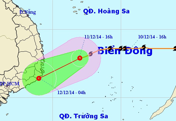 Bao suy yeu thanh ap thap nhiet doi truoc khi vao Viet Nam hinh anh