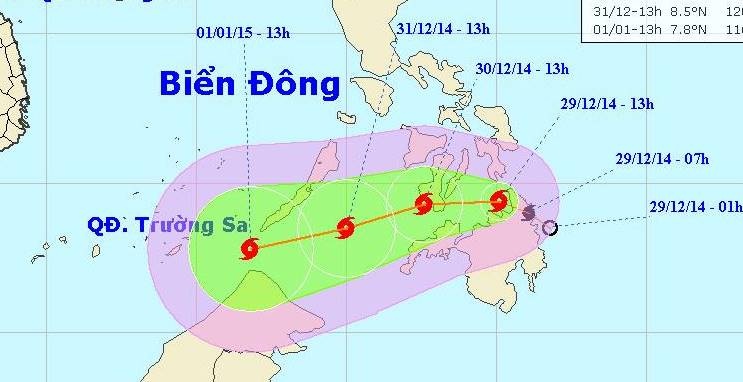 Xuat hien bao tren Bien Dong vao ngay dau nam 2015 hinh anh