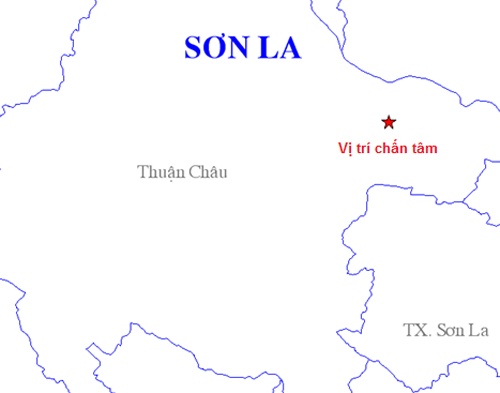 Bản độ chấn tâm động đất - ảnh: Viện Vật lý Địa cầu