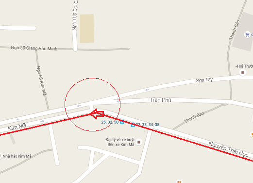 ngã ba Kim Mã - Nguyễn Thái Học - Sơn Tây