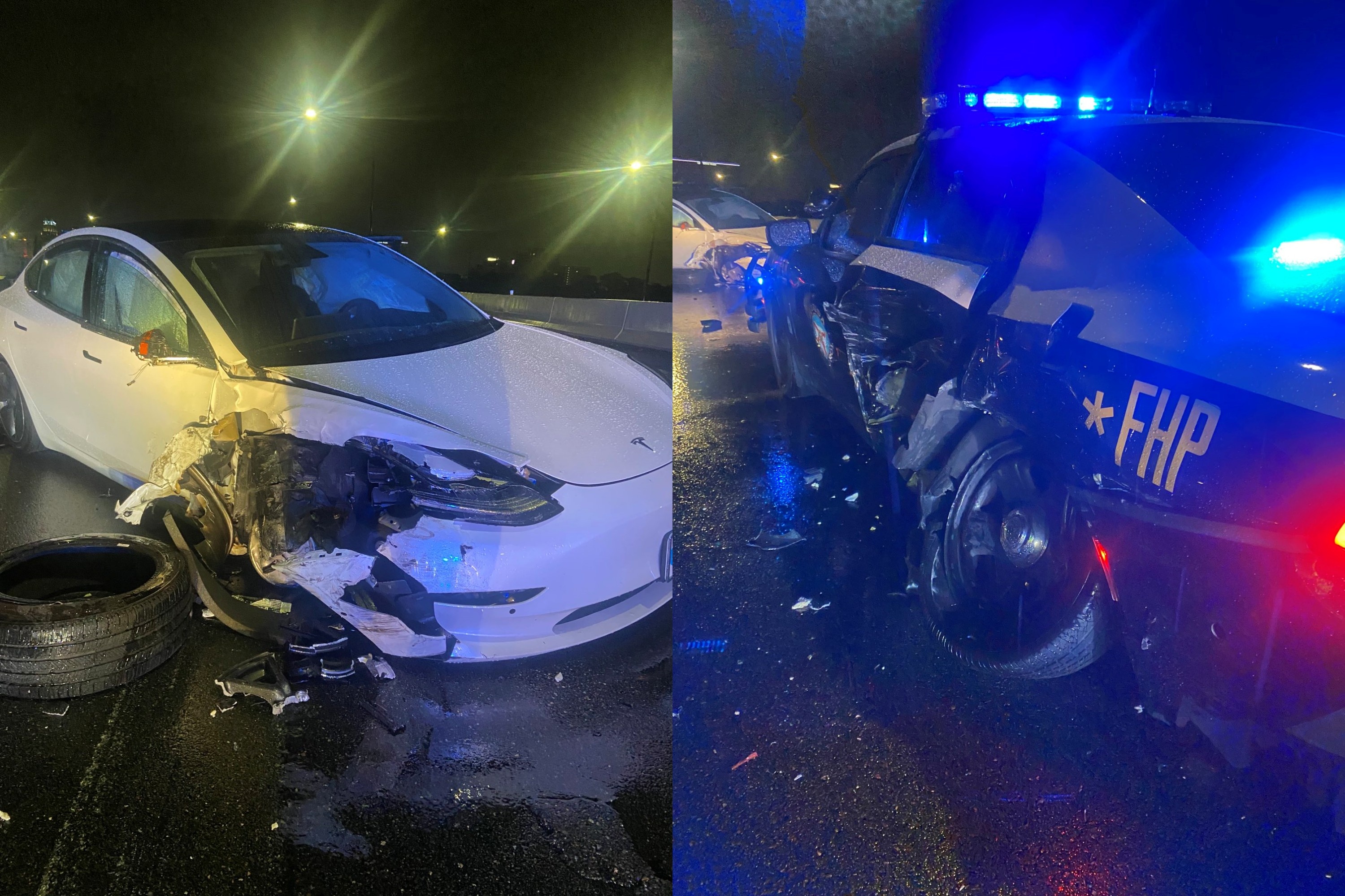 Tesla Model 3 dam vao xe canh sat khi dung che do tu lai Autopilot hinh anh