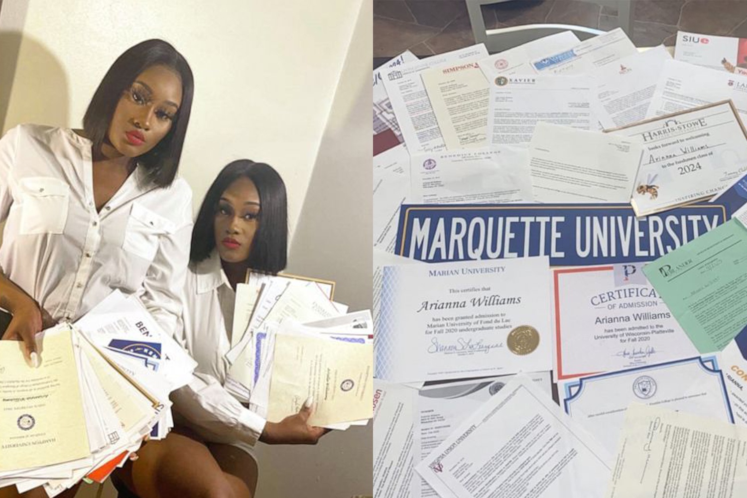 Chi em sinh doi nhan hoc bong 1 trieu USD, trung tuyen 38 truong DH hinh anh