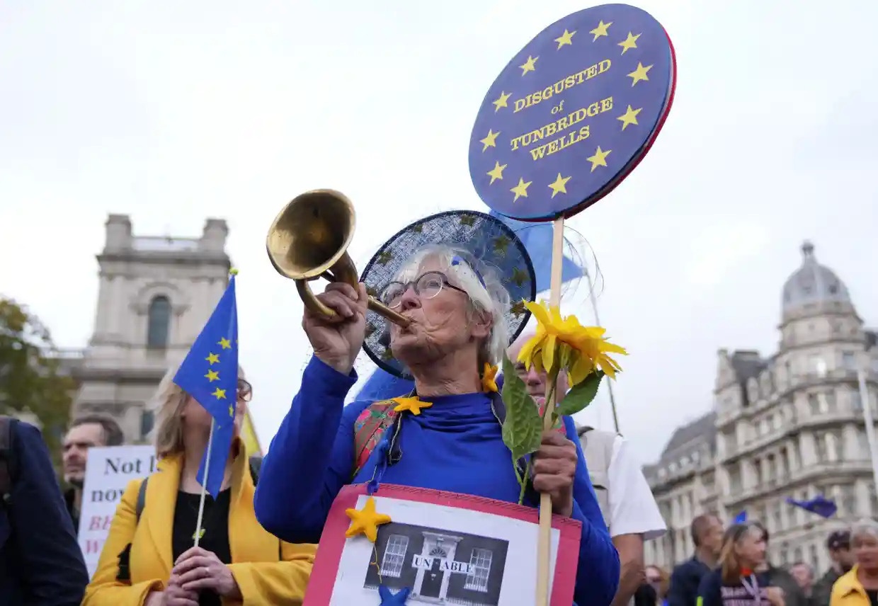 Hang nghin nguoi bieu tinh keu goi Anh tro lai EU hinh anh