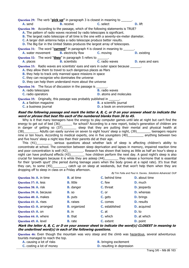 De thi dai hoc mon Anh khoi A1 2014 anh 3
