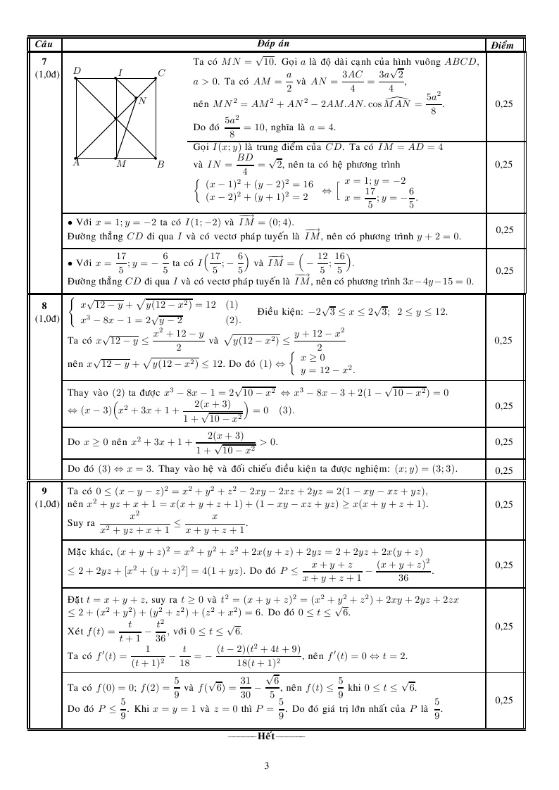 Đề thi đại học môn Toán khối A và A1 2014 ảnh 4 De thi dai hoc mon Toan khoi A va A1 2014 anh 4