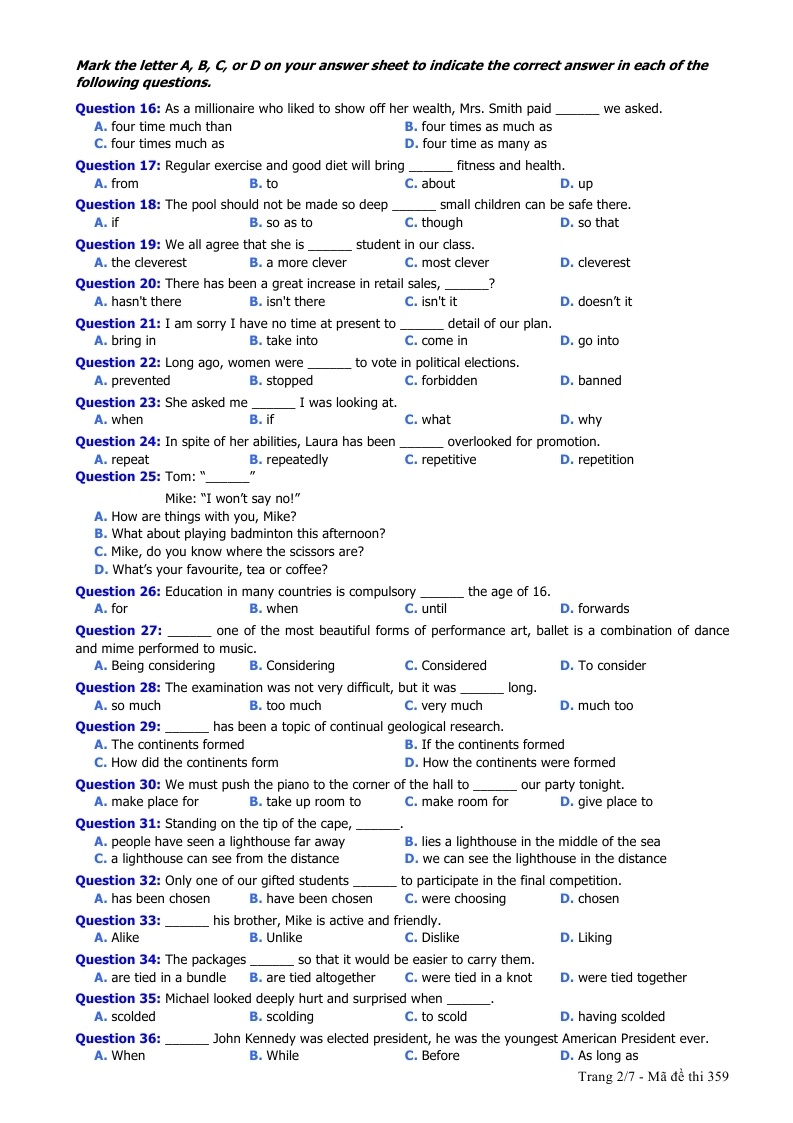 De thi dai hoc mon Anh khoi D 2013 anh 2