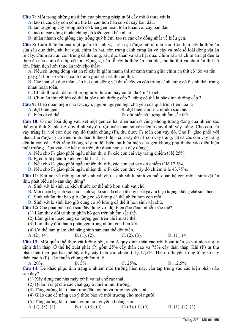 Đề thi đại học môn Sinh khối B 2014 ảnh 2 De thi dai hoc mon Sinh khoi B 2014 anh 2