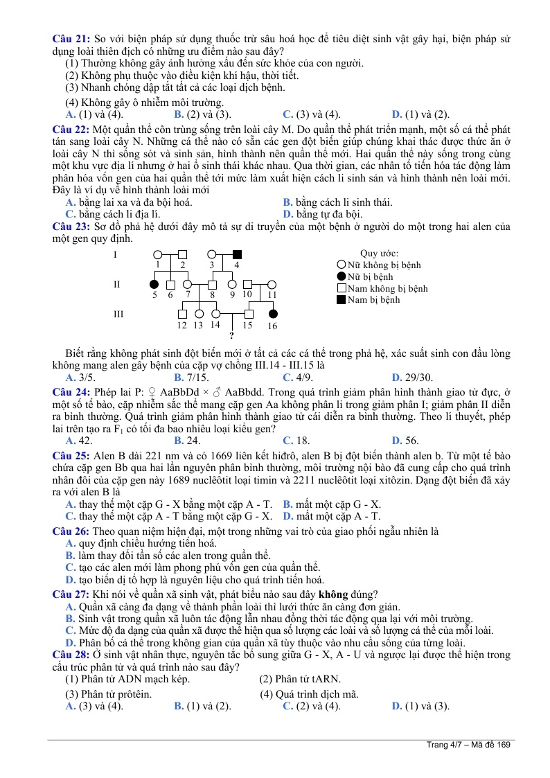 Đề thi đại học môn Sinh khối B 2014 ảnh 4 De thi dai hoc mon Sinh khoi B 2014 anh 4