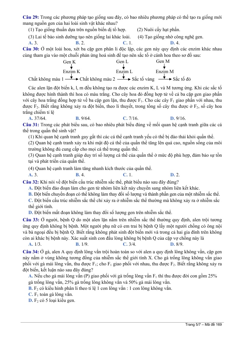 Đề thi đại học môn Sinh khối B 2014 ảnh 5 De thi dai hoc mon Sinh khoi B 2014 anh 5