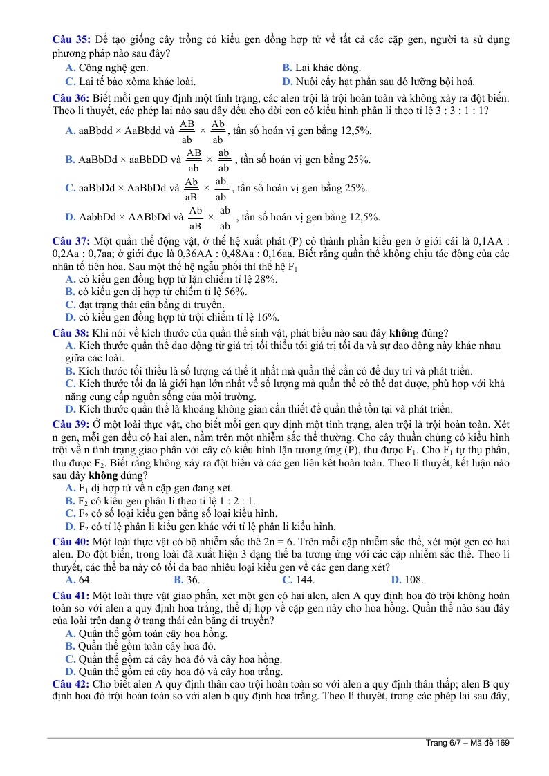 Đề thi đại học môn Sinh khối B 2014 ảnh 6 De thi dai hoc mon Sinh khoi B 2014 anh 6