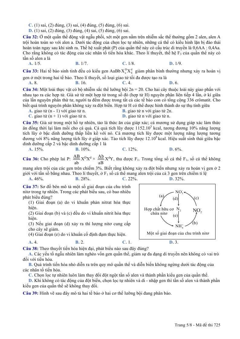 De thi dai hoc (THPT Quoc gia) mon Sinh 2015 anh 5