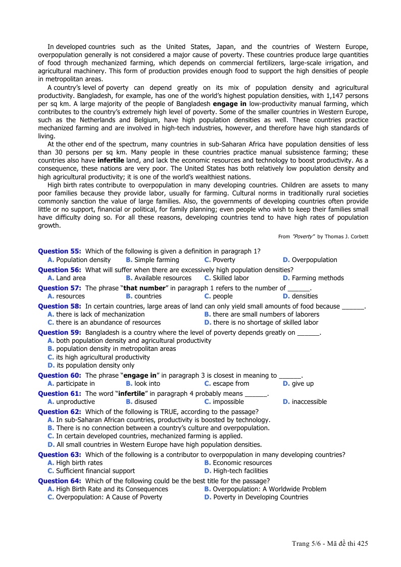 Đề thi THPT Quốc gia môn Anh 2015 ảnh 5 De thi THPT Quoc gia mon Anh 2015 anh 5