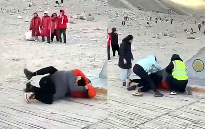 2 cap doi danh nhau vi tranh cho chup anh tai Tay Tang hinh anh