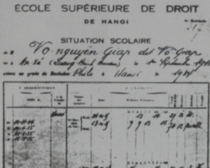 Bang diem hiem hoi cua Dai tuong Vo Nguyen Giap hinh anh