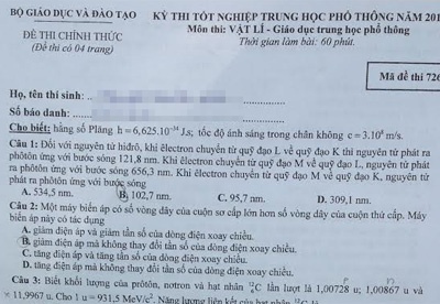 De thi va goi y dap an mon Vat ly tot nghiep hinh anh