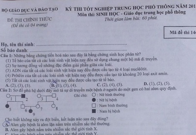 De thi va goi y dap an mon Sinh hoc hinh anh