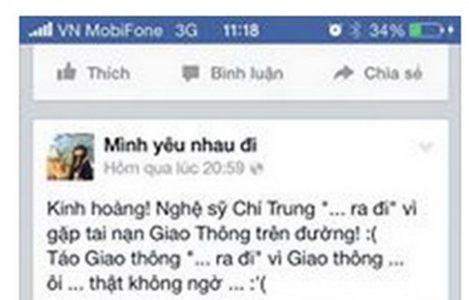 Tung tin nghe si qua doi, tro dua quai ac tren mang xa hoi hinh anh