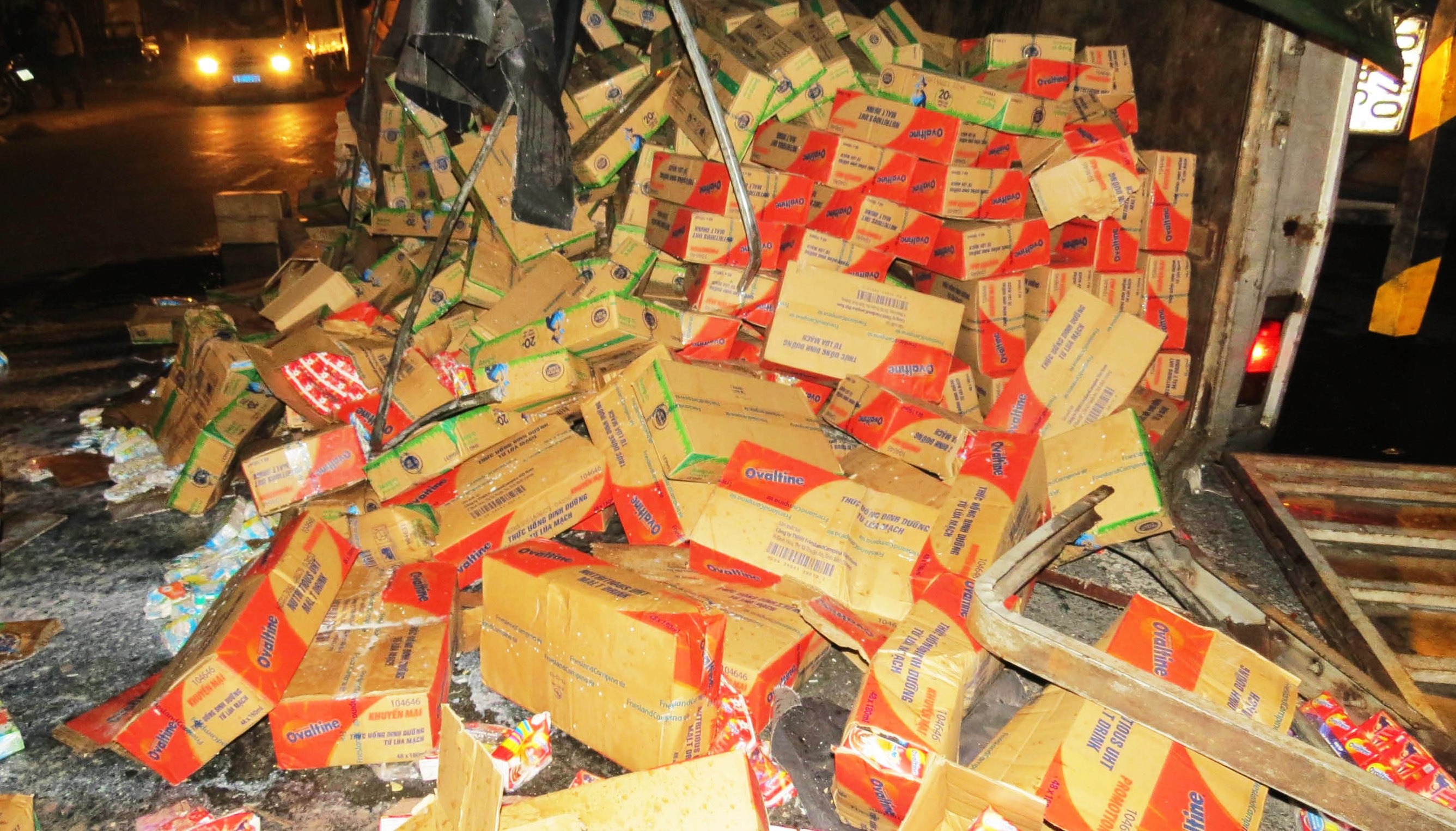 Hang chuc nguoi bao ve hien truong xe cho sua bi lat hinh anh